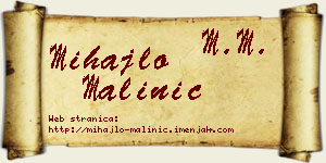 Mihajlo Malinić vizit kartica